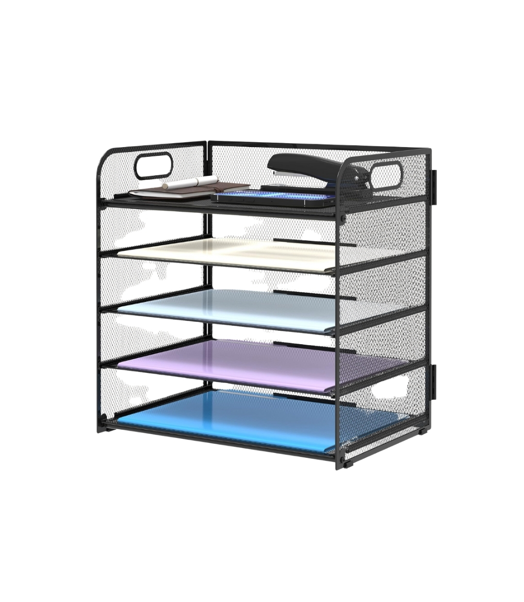 Supeasy 5 Trays Paper Organizer with Handle