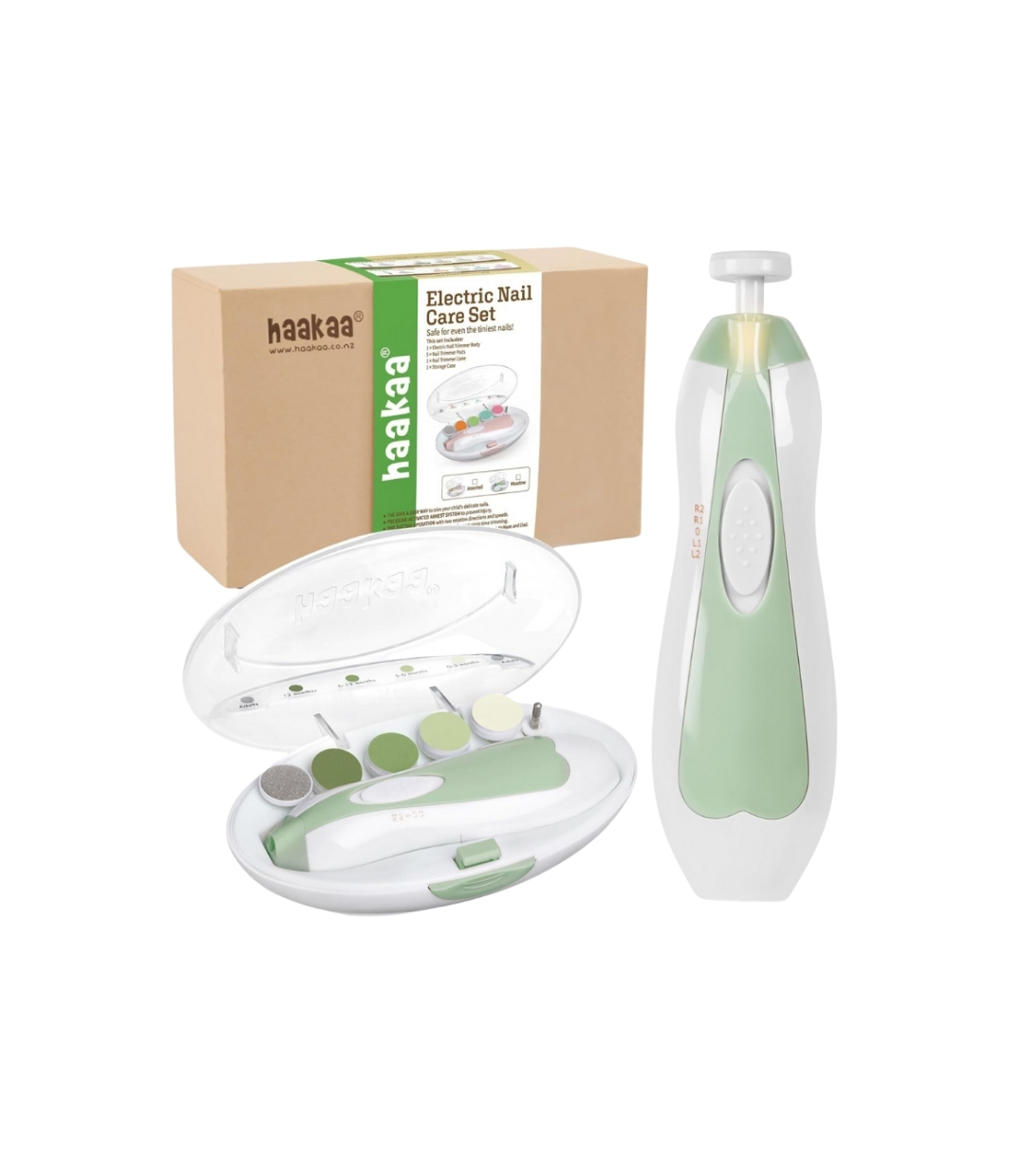haakaa Baby Nail File Electric Baby Nail Care Set with LED Light